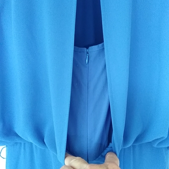 Vince Camuto Pleated Wide Leg Gaucho Jumpsuit 10 Blue - Picture 8 of 16